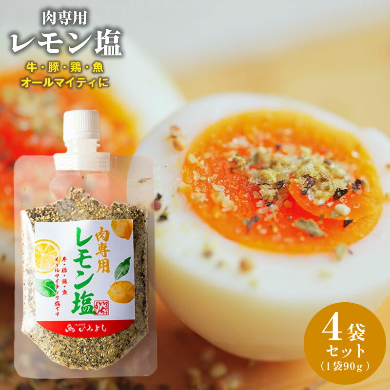 【ふるさと納税】＼最短7営業日以内発送／ 焼き肉専門店 スパイス レモン塩 90g×4袋 オリジナル お試し 調味料 つけ塩 簡単 人気 BBQ アウトドア 焼肉 やきにく キャンプ お取り寄せ グルメ さっぱり 肉専用 料理 家庭用 大阪府 泉佐野市 送料無料