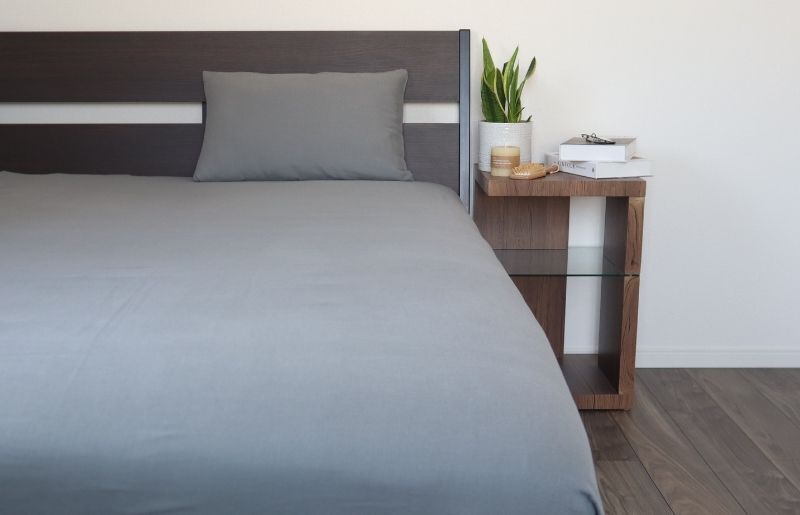 【tissu de coton/ダブルガーゼ】シングルフラットシーツ＆ピローケースセット（グレー） 015B254_イメージ4