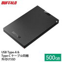 【ふるさと納税】SSD バッファロー 外付けSSD 500GB BUFFALO USB3.2（Gen1） ポータブルSSD TypeA＆C　 タブレット PC パソコン 外付けドライブ 電化製品 家電 OA機器