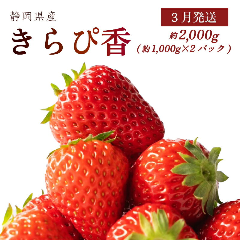 【ふるさと納税】 3月発送 きらぴ香 2kg以上 いちご 苺 甘い ジャム スムージー ギフト おやつ ビタミン 美容 栄養 特産品 直送 新鮮 ブランド フルーツ デザート スイーツ 旬 贈り物 プレゼント 産地直送 高級 牧之原市 静岡県