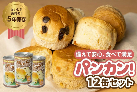【チョコチップ 12缶】備えて安心、食べて満足『パンカン！』12缶セット 防災グッズ