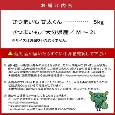 ふるさと納税 国東市 【先行受付】さつまいも 甘太くん 5kg 大分県産 M〜2L 紅はるか サツマイモ_2291R |  | 03