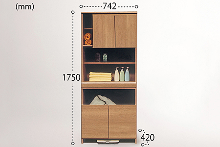 75幅ランドリー収納（NA）【諸富家具】：C150-042