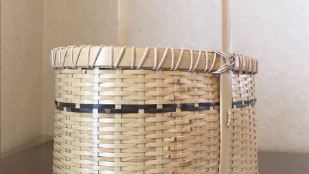 竹工芸品 手提げ 竹細工 バスケット かご 和風 手作り 工芸品 伝統工芸 限定 [BF004sa]