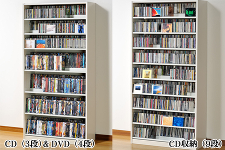 タンデムCDストッカー TCS890N ナチュラル 《幅89×奥行37×高さ180（cm） 重量31kg》 【CD 最大1503枚収納 奥行の二段式】組立式 おしゃれな収納棚CDラック 収納家具 家具