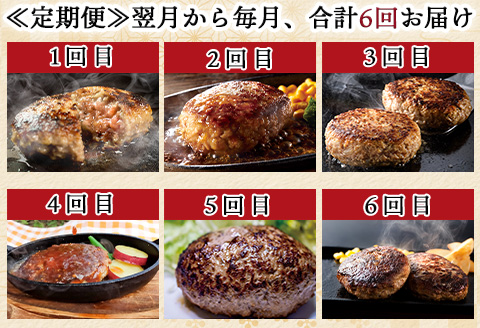 「全6回定期便」唐津大人気ハンバーグ定期便 黒毛和牛 手ごね 佐賀牛 食べ比べ「2024年 令和6年」
