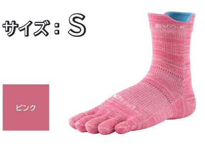 R×L（アールエル）EVO-FL ランニングソックス ロング（5本指）ピンク Sサイズ