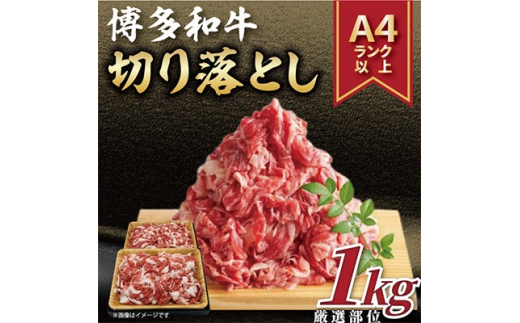 
＜毎月定期便＞＜A4～A5＞博多和牛切り落とし 1kg(500g×2パック)全3回【4002152】
