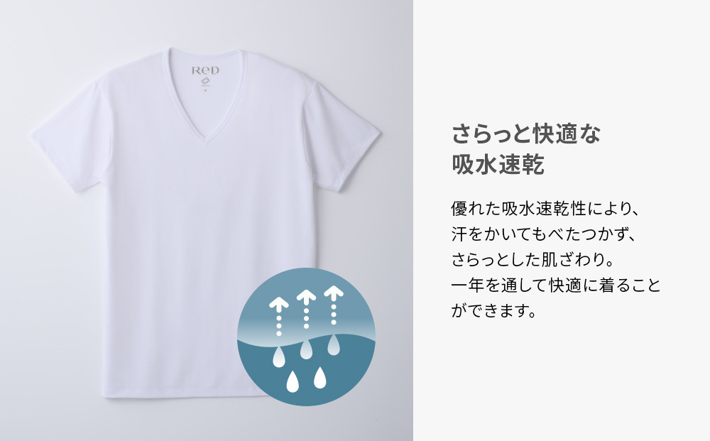 【男性用 LLサイズ ブラック】ReD Vネックインナー半袖