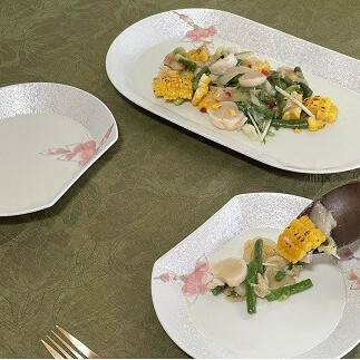 田清窯 組める有田焼 煌めく木蓮花 プレート皿 大 3枚セット A60-37_イメージ2