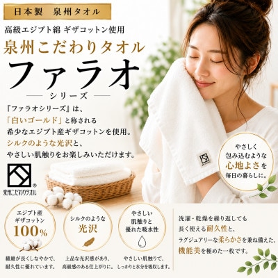 【泉州タオル】ファラオ フェイスタオル・バスタオルセット ギザコットン使用 高級ホテル仕様 日本製【1752644】