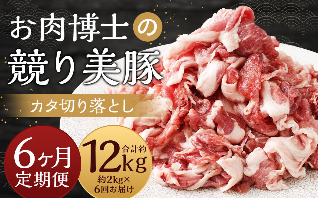 【全6回定期便】“極上・上”等級だけの上質な豚肉 「お肉博士の競り美豚」カタ 計2kg ( 500g×4) 競美豚 競り美豚 豚肉 お肉 炒め物 鍋 国産 長崎