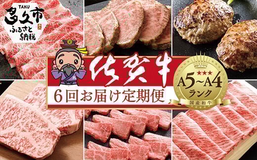 【 佐賀牛 定期便 奇数月×６回発送 】大人気！ 極上の佐賀牛 食べ比べ ハンバーグ サーロイン ステーキ ローストビーフ しゃぶしゃぶ 赤身肉 定期便 年6回 黒毛和牛 和牛 牛肉 _n-7