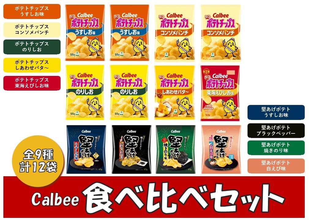 
                  1382 カルビー　堅あげポテト　食べ比べセット　全４種　各３袋
                