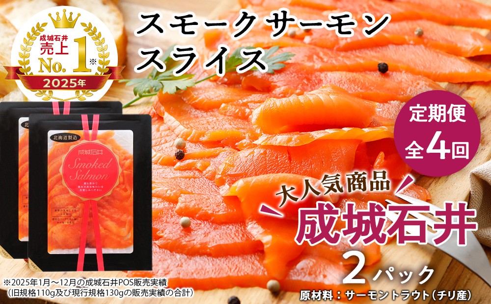 
                  【定期便 全4回】《成城石井》スモークサーモンスライス 130g×2
                