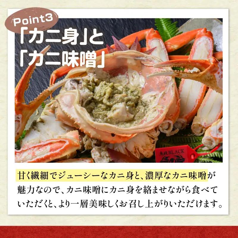 【蟹の匠 魚政】茹で　プレミアムズワイガニ 魚政BLACK（松葉ガニ・越前ガニ）特撰 小サイズ（600～700g） 2匹セット(1月～3月発送）蟹