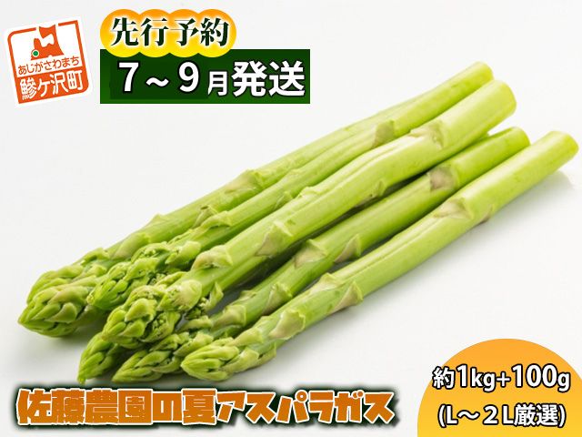 アスパラガス 先行予約 夏アスパラガス 約1kg+100g L～2L 厳選 佐藤農園 アスパラ グリーンアスパラ 野菜 夏野菜 夏 旬 旬の野菜 産地直送 2025年 2025 先行 予約 青森 青森県 冷蔵 冷蔵配送 7月～9月発送