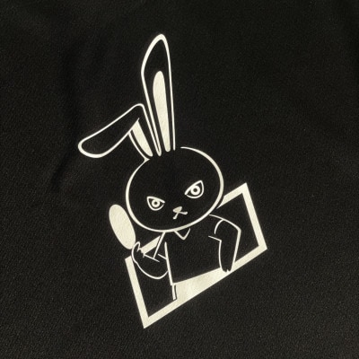 JTTA公認　卓球ユニフォーム【男女兼用(ドライ):140サイズ】うさぎ　ブラック