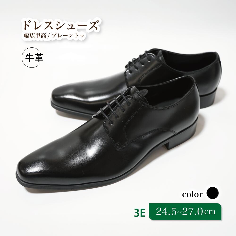 【ふるさと納税】靴 革靴 ビジネスシューズ プレーントゥ 24.5cm 25cm 25.5cm 26cm 26.5cm 27.0cm LV430 牛革 コージ製靴 紳士靴 メンズシューズ メンズ 本革 通勤 革 おしゃれ おすすめ スーツ ビジネス 黒 ブラック ビジネスカジュアル メンズファッション レザー 手作り