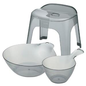 リュクレ お風呂3点セット 30H 【グレー】（浴用品：湯おけ・手おけ・腰かけ30H）