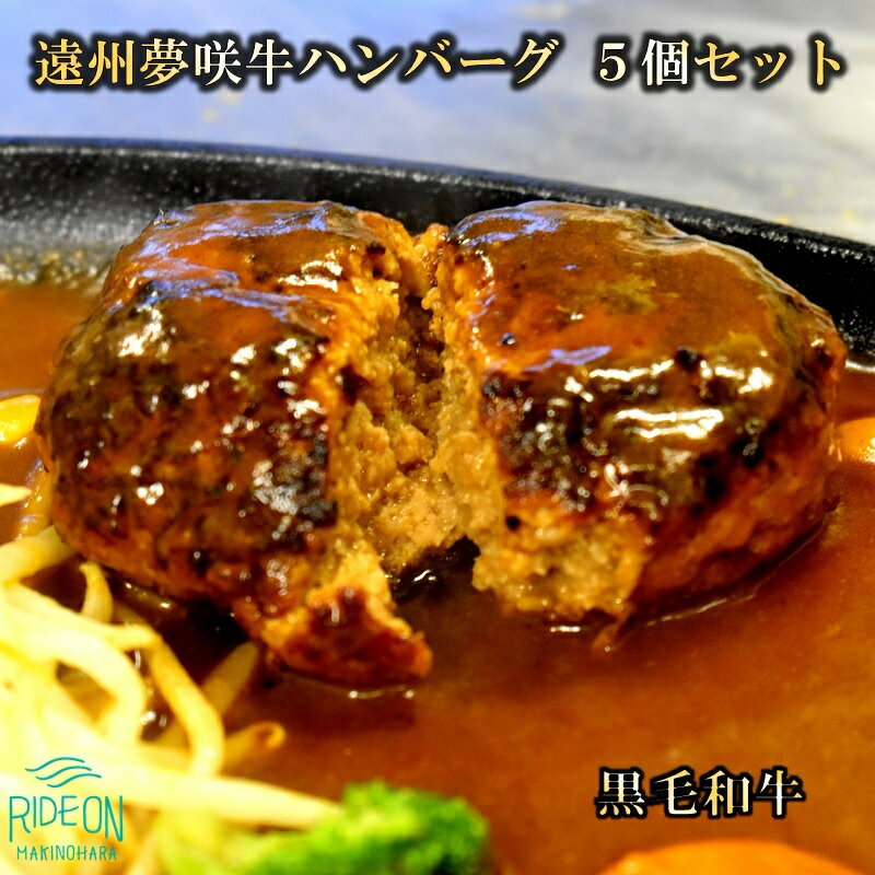 【ふるさと納税】 遠州夢咲牛 ハンバーグ A5 A4 黒毛和牛 デミソース入り180g 5個 ブランド牛 牛肉 おすすめ おいしい ブランド 夢咲牛 静岡県 牧之原市 栗山商店