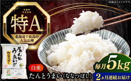 【全2回定期便】【令和7年産】ななつぼし [たんとう米] 5kg 米 定期便 2カ月 連続 毎月 お米 白米 ご飯 ななつぼしブランド米 北海道 [AXAB076]