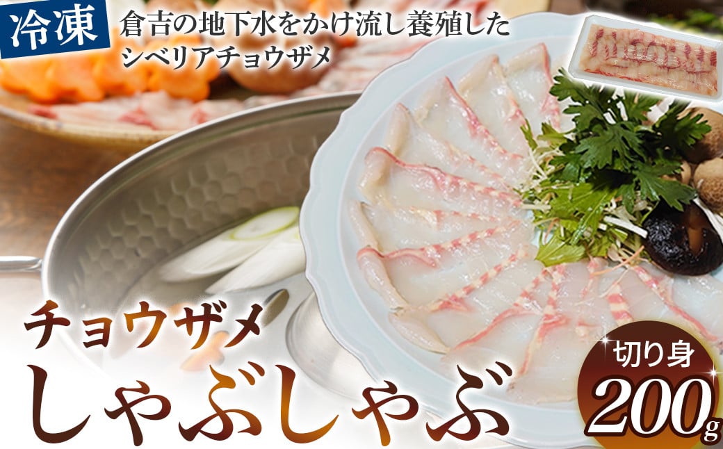 
            《天然水育ちの高級魚》倉吉産チョウザメしゃぶしゃぶ用切り身（200g）  国産 ちょうざめ チョウザメ 魚しゃぶしゃぶ 倉吉市
          