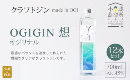 天山名水でつくる小城のクラフトジン OGIGIN想オリジナル700ml X 12本セッ F112-001