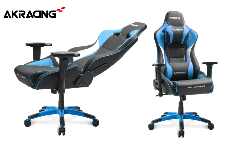 AKRacing Pro-X Gaming Chair (Blue) JP エーケーレーシング ゲーミングチェア（ヘッドレスト・ランバーサポート付き）