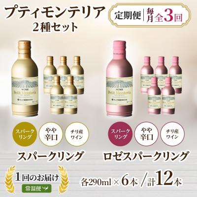 ふるさと納税 笛吹市 【毎月定期便】プティモンテリアスパークリング2種 290ml 12本 モンデ酒造 山梨 笛吹市全3回 |  | 03
