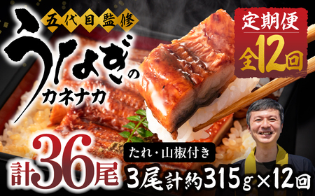 国産若うなぎ 3尾 定期便12回 うなぎ