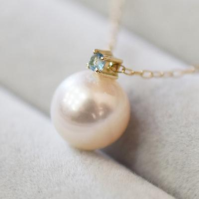 ふるさと納税 天草市 真珠 ネックレス 8-8.5mm ホワイトピンク ブルートパーズ K10YG_S085-566 |  | 01