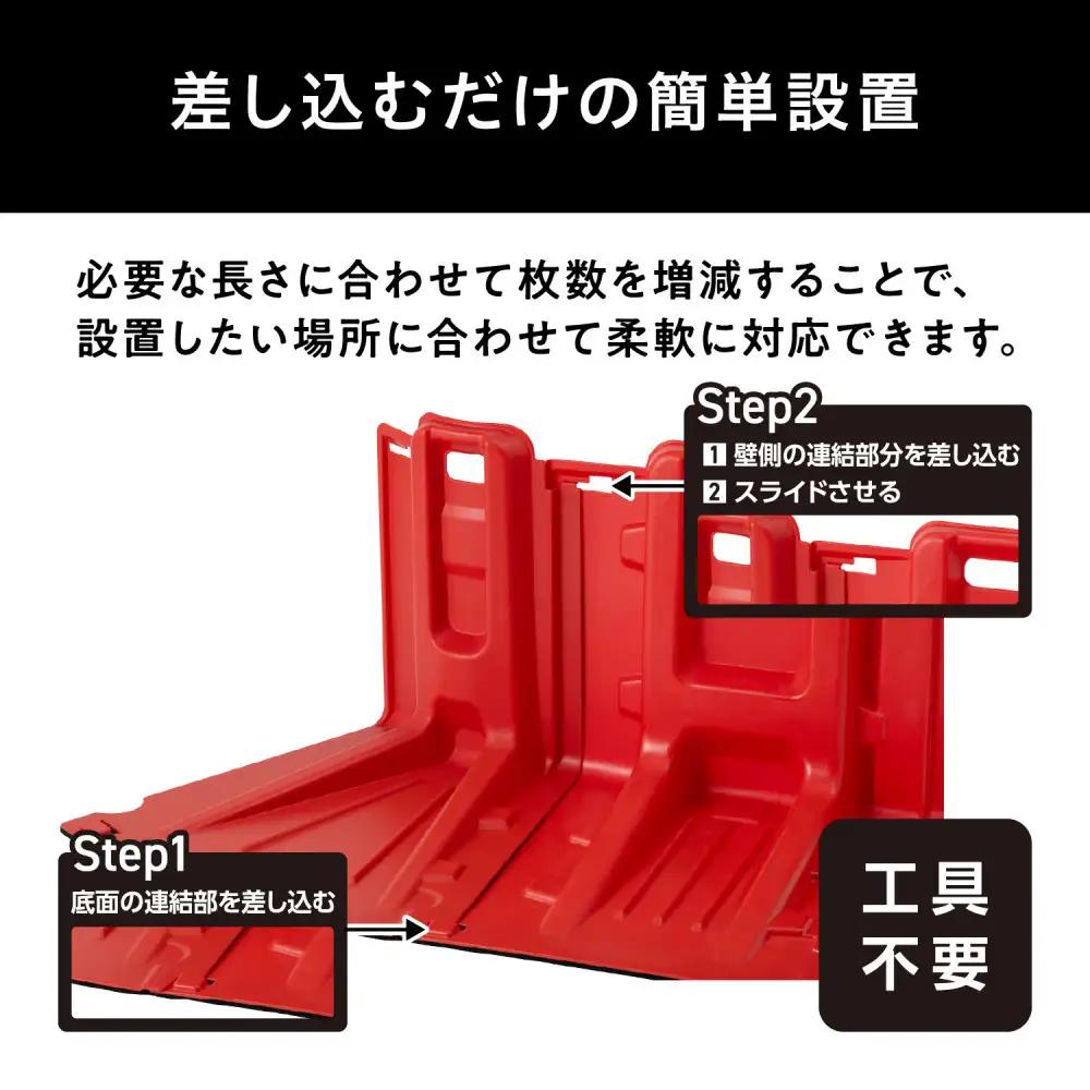止水板 外カーブタイプ FCB-61C レッド