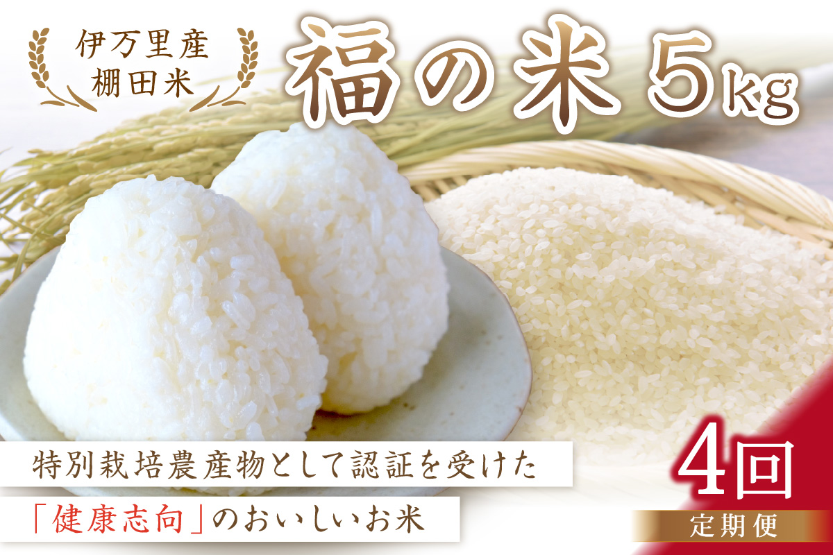 【10月から順次発送】 令和6年産 特別栽培 棚田米「福の米」 5kg×4回 （定期便） B670