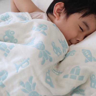 ふるさと納税 泉佐野市 【babybear】泉州南部織 6重ガーゼハーフケット(ブルー) 010B1073 |  | 01