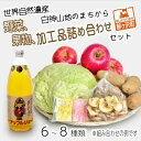 【ふるさと納税】世界自然遺産白神山地のまちから～野菜、果物、加工品詰合せセット（6～8種）～　【野菜・セット・詰合せ・果物類・加工食品】