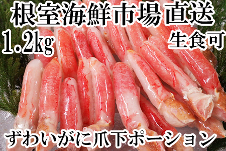 [12月10日決済分まで年内配送]生食用本ズワイガニ爪下棒肉ポーション1.2kg B-14086
