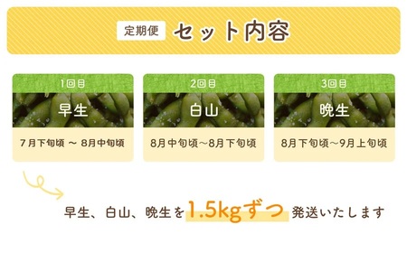 【令和６年産先行予約】だだちゃ豆(3品種食べ比べ)　1.5kg×3回　小池喜左衛門ファーム　枝豆　定期便