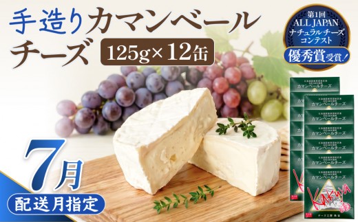 【7月配送】 カマンベールチーズ 12個 缶タイプ チーズ工房角谷 KAKUYA カマンベール 配送月指定 チーズ ちーず 地元産生乳使用 生乳 手造り クリーミー おつまみ デザート 北海道 安平町 安平