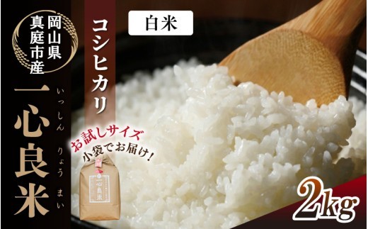 真庭市産 コシヒカリ 米ぬか 牡蠣殻栽培 一心良米 白米 2kg / お米 岡山県 こしひかり 人気 ブランド 令和8年産 2026年産 【tkns018-03】