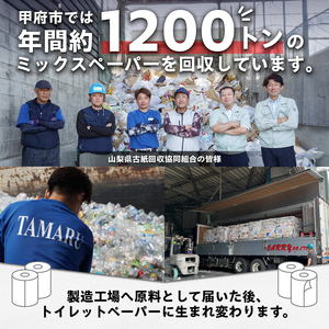 〈最短翌日発送〉【家族で使える安心の量 48ロール】甲府古紙使用トイレットペーパー〈ダブル〉（無香料）