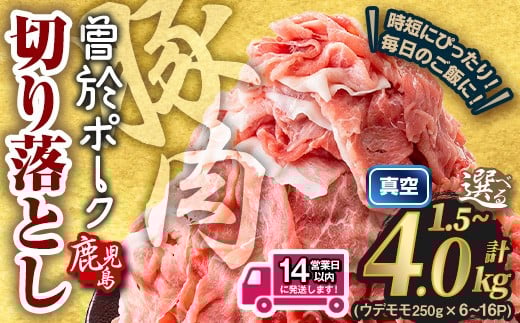 
            ＜選べる内容量・配送時期＞鹿児島県曽於市産 曽於ポーク切り落とし 計1.5～4.0kg(モモウデ切り落とし) 真空パック 豚肉 切り落とし【Rana】A810
          