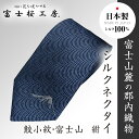 【ふるさと納税】 郡内織物「富士桜工房」シルクネクタイ 鮫小紋・富士山 紺 FAA1009