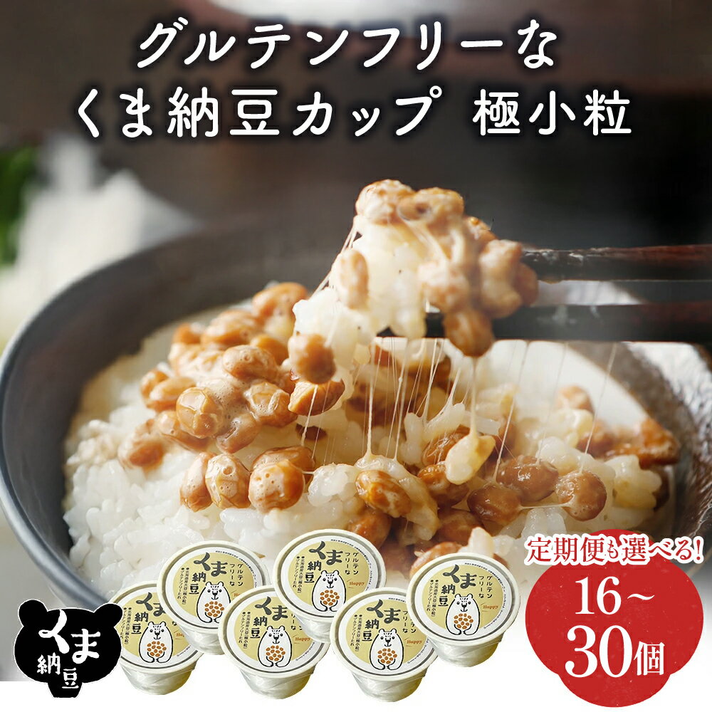 グルテンフリーなくま納豆 極小粒 40g×16個 【北海道産大豆100% お取り寄せ ご飯のお供 グルテンフリー醤油 たれ付き カップ入り 道南平塚食品】