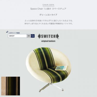 ふるさと納税 富田林市 Space Chair 1人掛け (スペースチェア) グリーンストライプ【SWOF】