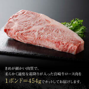 宮崎牛 ワンポンド ステーキ 454ｇ【 肉 国産牛肉 牛 宮崎牛 牛 BBQ アウトドア 記念日 日本ハム 牛 牛肉 牛】