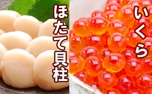 D-36034【年内配送可】 いくら醤油漬け100g×4P、ほたて貝柱500g×2P