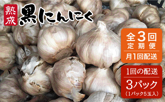 
【 全3回 定期便 】 熟成 黒にんにく 15玉 （ 1パック 5玉 × 3パック ） 《糸島》 【シーブ】 [AHC035]
