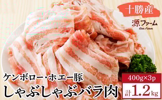 ケンボロー・ホエー豚 しゃぶしゃぶバラ肉1.2kgセット