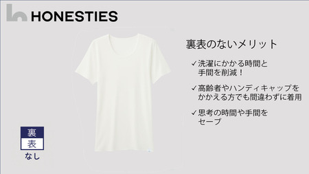 [MENS]裏表なし インナースタンダード Tシャツ L(白) 2枚 メンズ